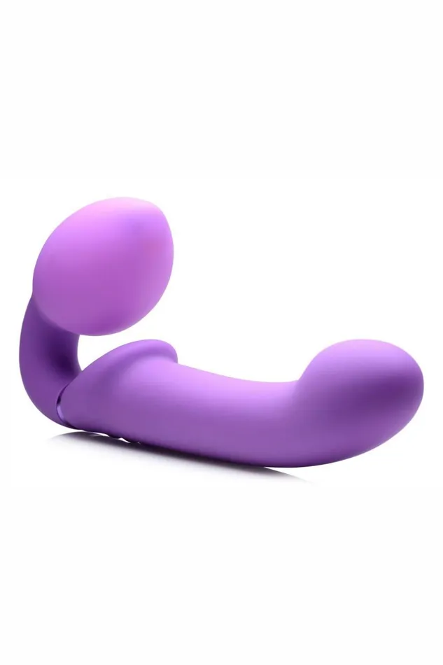 10X Remote Control Inflatable and Vibrating Strapless Strapon Purple Sd Female Sex Toys