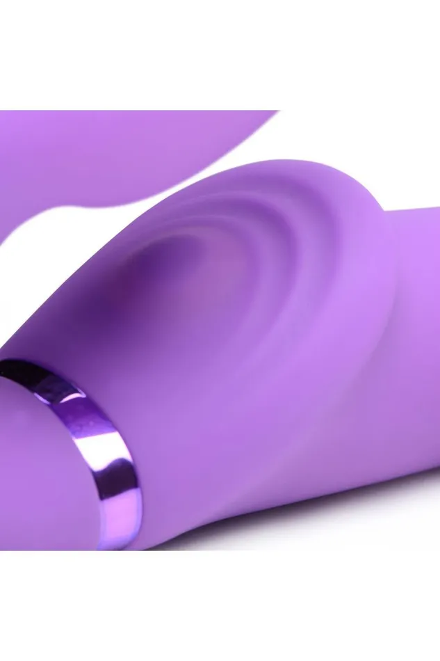 10X Remote Control Inflatable and Vibrating Strapless Strapon Purple Sd Female Sex Toys