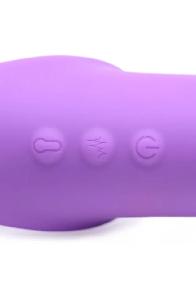 10X Remote Control Inflatable and Vibrating Strapless Strapon Purple Sd Female Sex Toys