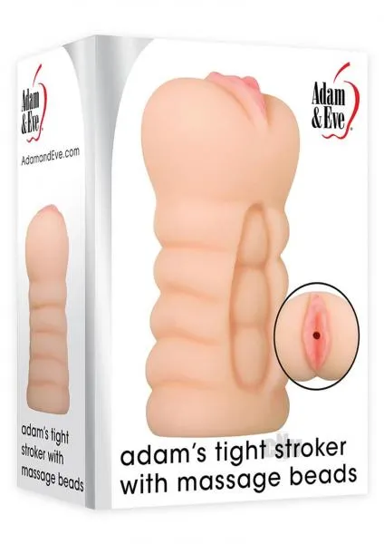 Adam Eve Male Sex Toys Aande Tight Stroker Massage Beads Vanilla