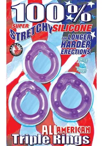 All American Triple Rings Purple Nasstoys Vibrators