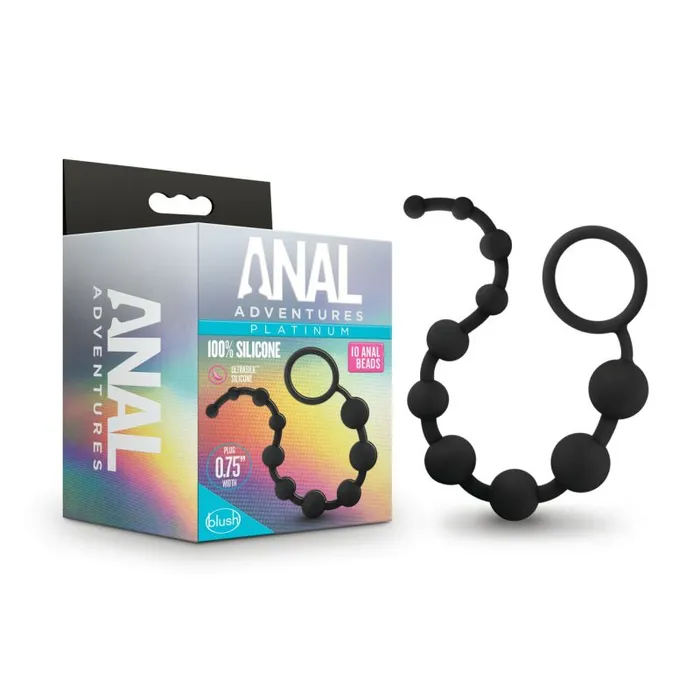 Anal Adventures Platinum Silicone 10 Anal Beads Anal Adventures Male Sex Toys