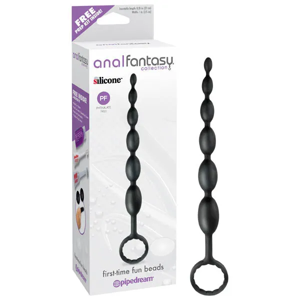 Anal Anal Fantasy Collection FirstTime Fun Beads Black 21 cm 825 Anal Beads Pipedream