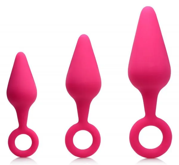 Anal Gossip Rump Ringers Anal Trainer Set Magenta Curve Novelties