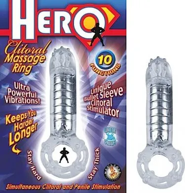 Anal Hero Cockring And Clit Massager Clear Nasstoys