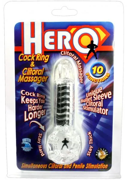 Anal Hero Cockring And Clit Massager Clear Nasstoys