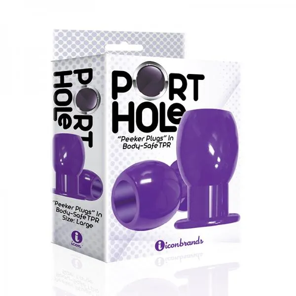 Anal Icon Brands The 9s Port Hole Hollow Butt Plug Purple