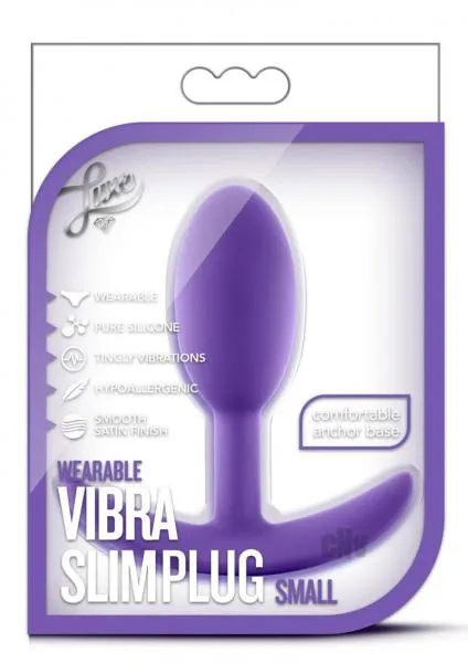 Anal Luxe Wearable Vibra Slim Plug Sm Purp Blush