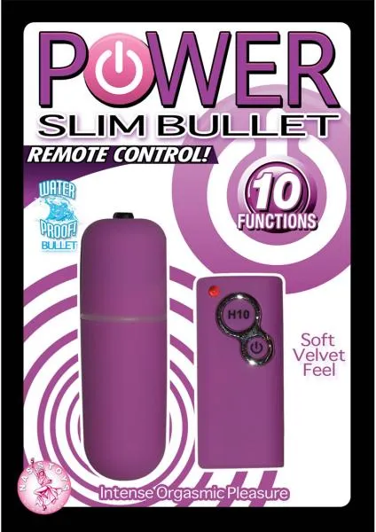 Anal Nasstoys Power Slim Bullet Remote Control Waterproof 25 Inch Purple