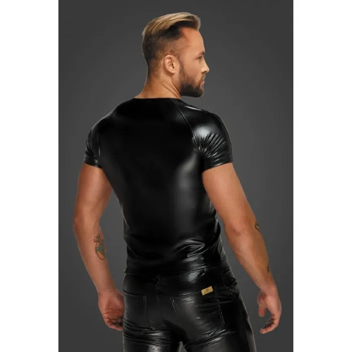 Anal Noir Handmade Wetlook TShirt with Snake Wetlook Sleeves Black