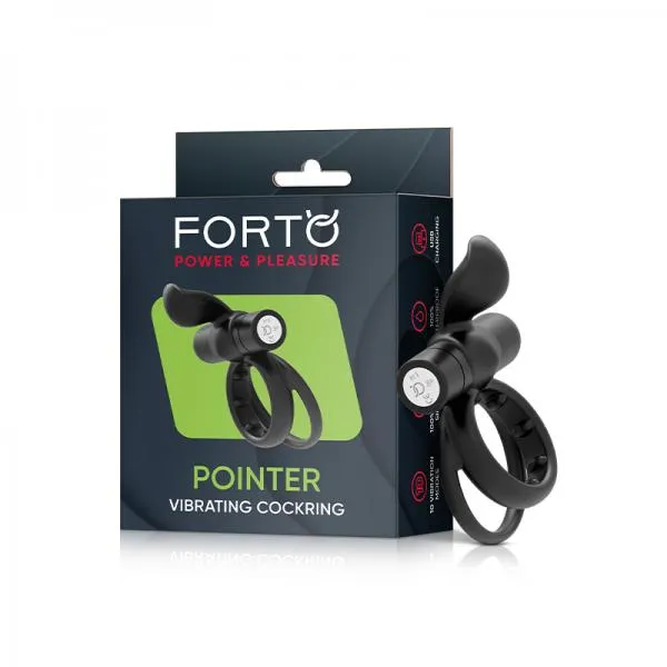 Anal Seductucom Forto Pointer Vibrating Cockring Black