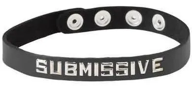 Anal Seductucom Wordband Collar Submissive Black