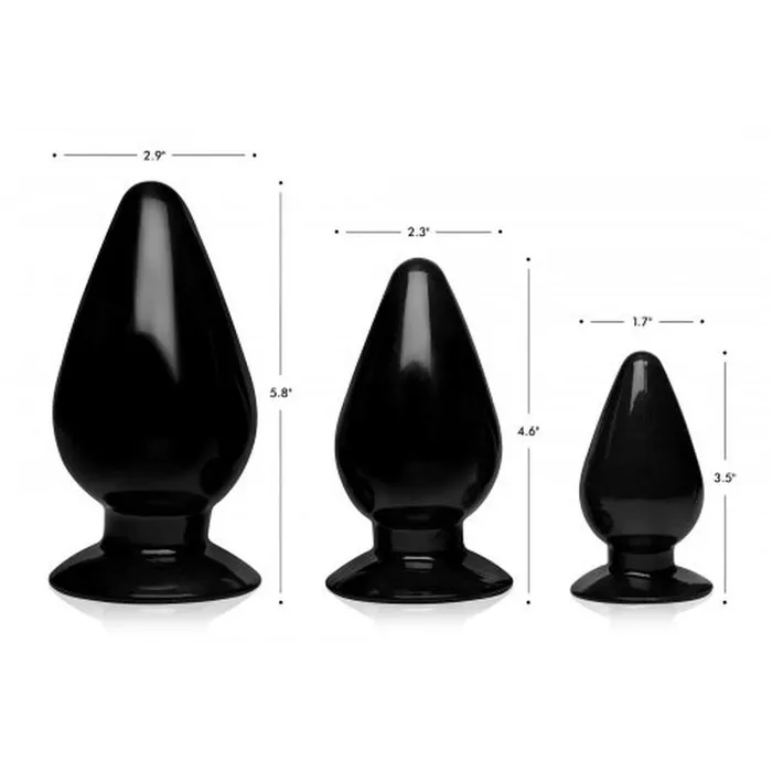 Anal Triple Cones 3 Pc Anal Plug Set Black Master Series