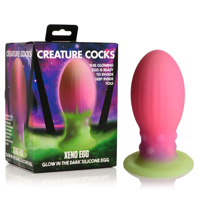 Anal XR Brands Creature Cocks Xeno Egg Glow in Dark Pink 133 cm Large Fantasy Plug