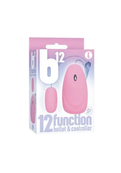 B12 Bullet Vibrator And Controller Pink Icon Brands Vibrators