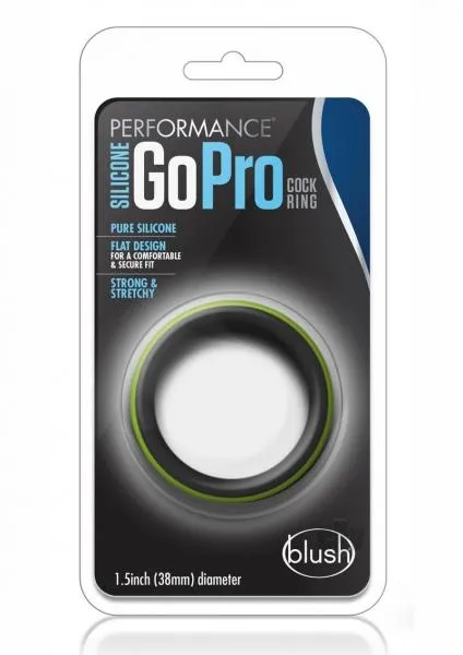 Blush Male Sex Toys Performance Silicone Go Pro Cock Ring Black Green