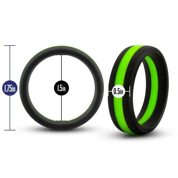 Blush Male Sex Toys Performance Silicone Go Pro Cock Ring Black Green