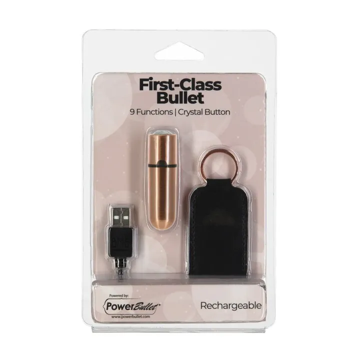 BMS Factory Female Sex Toys PowerBullet First Class Rechargeable Bullet with Crystal Rose Gold