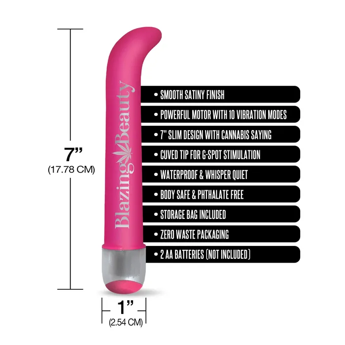 Buzzed 7 G Spot Vibe Ten Function Blazing Beauty wstorage bag Global Novelties Llc Vibrators