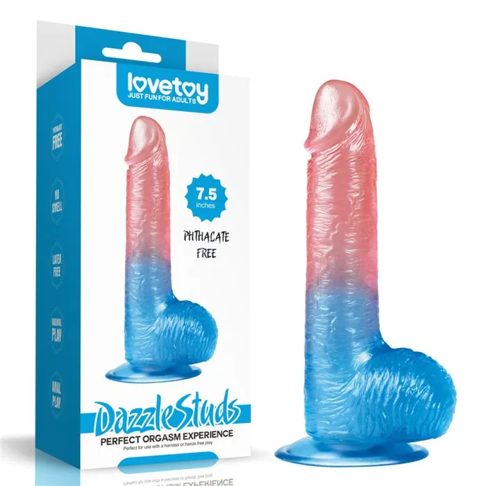 Dazzle Studs Dildo 75in PinkBlue Lovetoy Vibrators