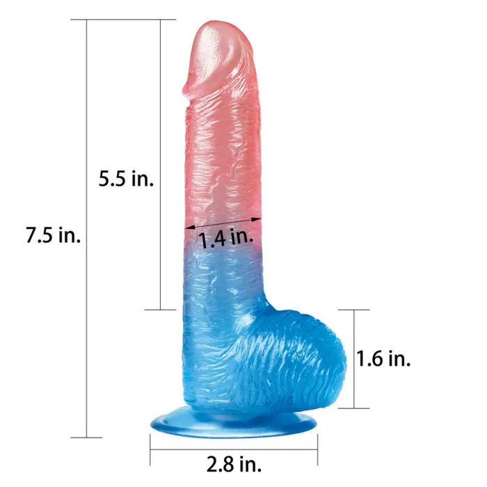 Dazzle Studs Dildo 75in PinkBlue Lovetoy Vibrators