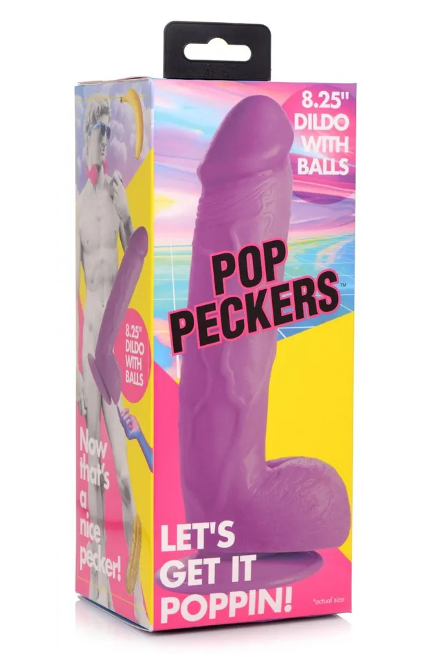 Dildos 825 Inch Dildo with Balls Purple Sd