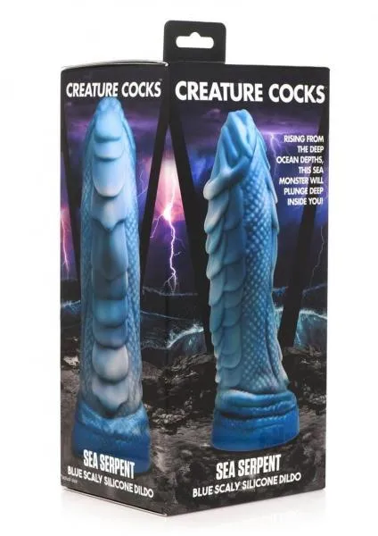 Dildos Creature Cocks Sea Serpent Blue Scaly Silicone Dildo