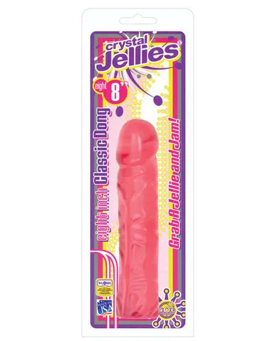 Dildos Crystal Jellies Classic Dong 8 Inch Pink Doc Johnson