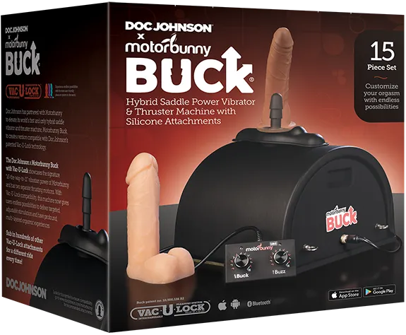 Dildos Doc Johnson Doc Johnson x Motorbunny Buck With VacULock Black