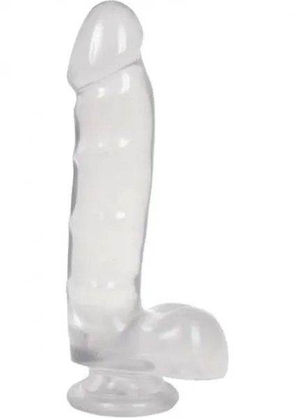 Dildos Doc Johnson Jelly Jewels Cock And Balls With Suction Cup 8 Inch Diamond