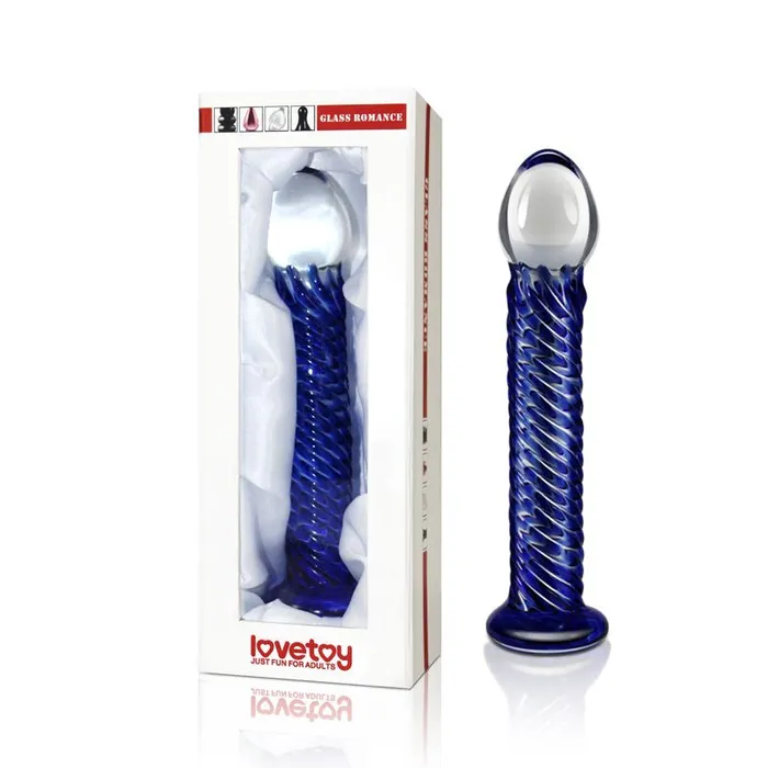 Dildos Lovetoy Glass Romance 75 Dildo Blue