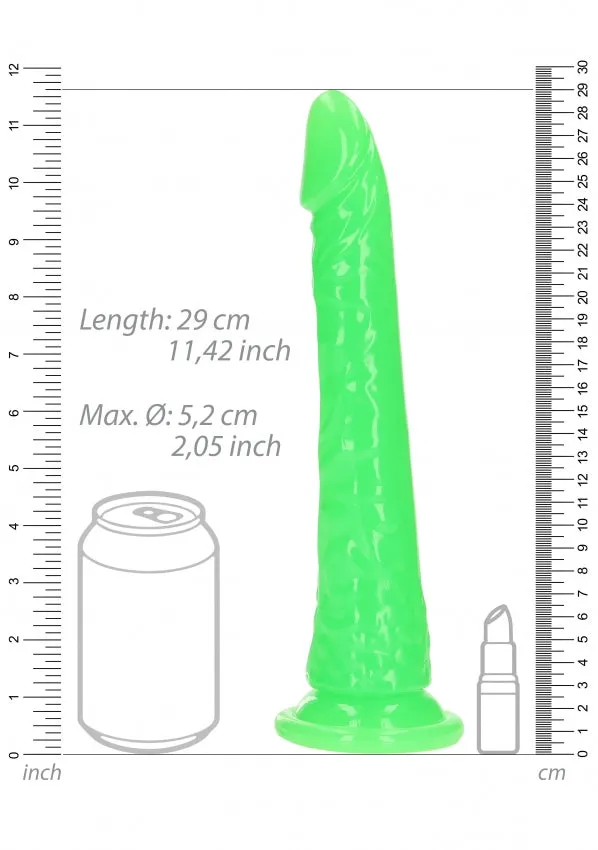 Dildos Realrock 10 Inch Slim Glow in the Dark Neon Green