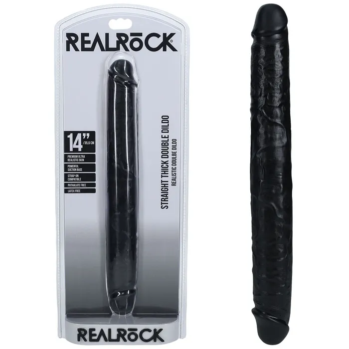 Dildos Shots Toys REALROCK 35cm Thick Double Dildo Black