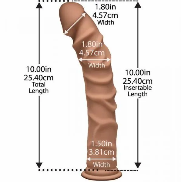 Dildos The D Ragin by Doc Johnson D Ragin D 10 Inches Caramel Ultraskyn Dildo