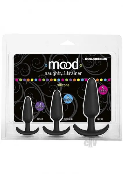 Doc Johnson Anal Mood Naughty 1 Trainer 3 Plugs Set Black