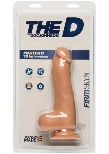 Doc Johnson Dildos The D Master D 75 Inches Dildo With Balls Firmskyn Beige