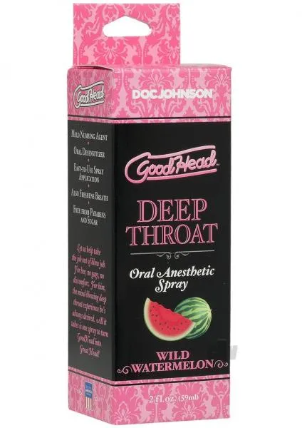 Doc Johnson Male Sex Toys Goodhead Deep Throat Spray Wild Watermelon 2oz