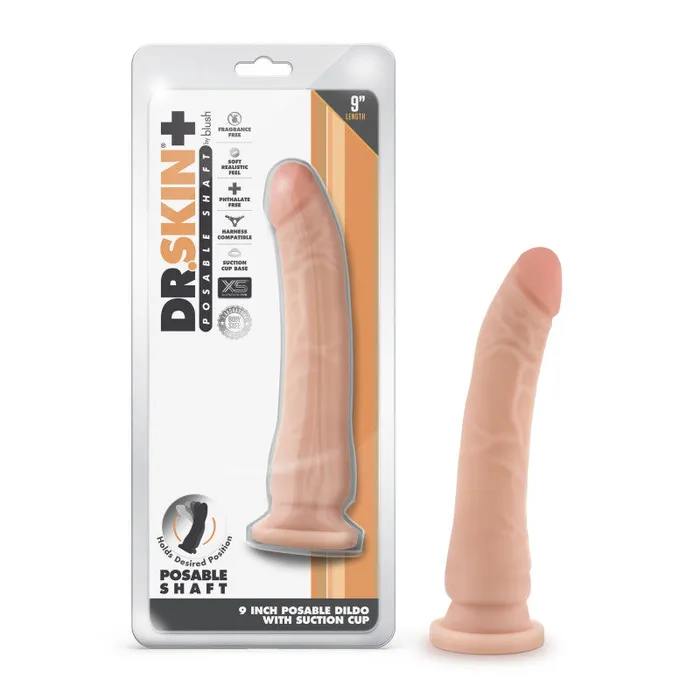 Dr Skin Plus 9 Posable Dildo Flesh Flesh 229 cm Poseable Dong Blush Novelties Dildos