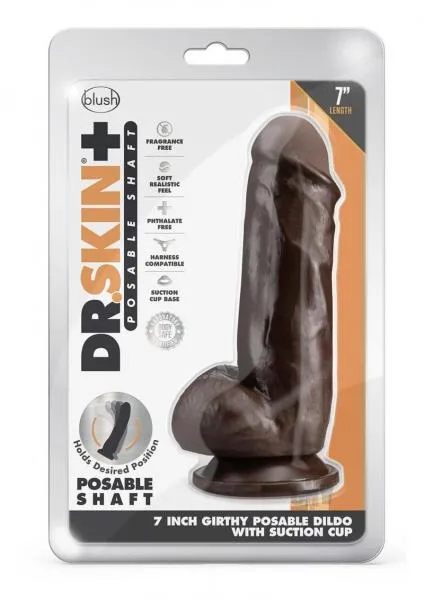 Dr Skin Plus Girth Pose Dildo 7 Choco Blush Dildos