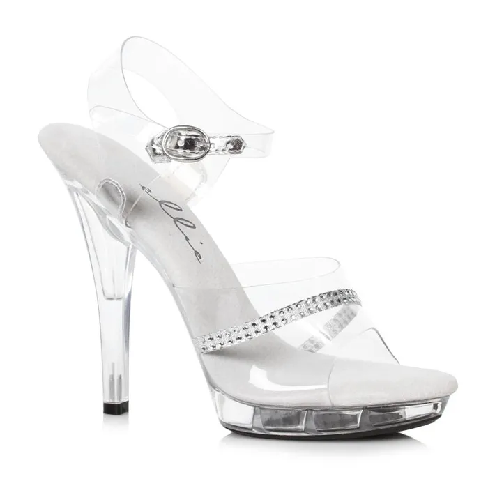 Ellie Shoes Rhinestone Sandal 5 Clear Dildos