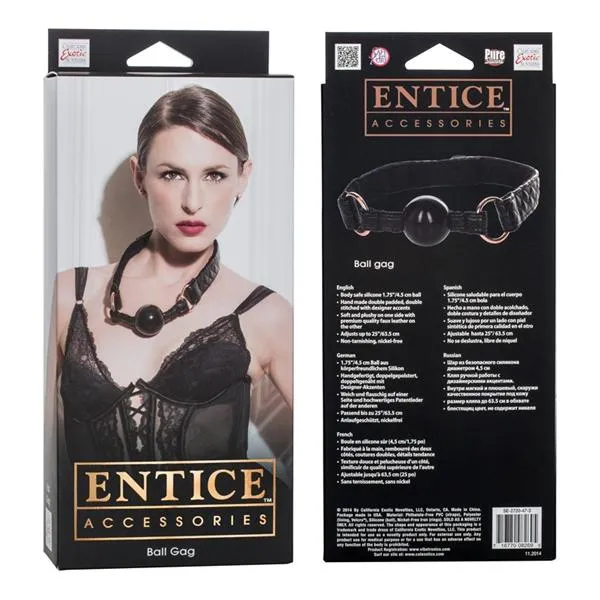 Entice Accessories Entice Ball Gag Black OS Anal