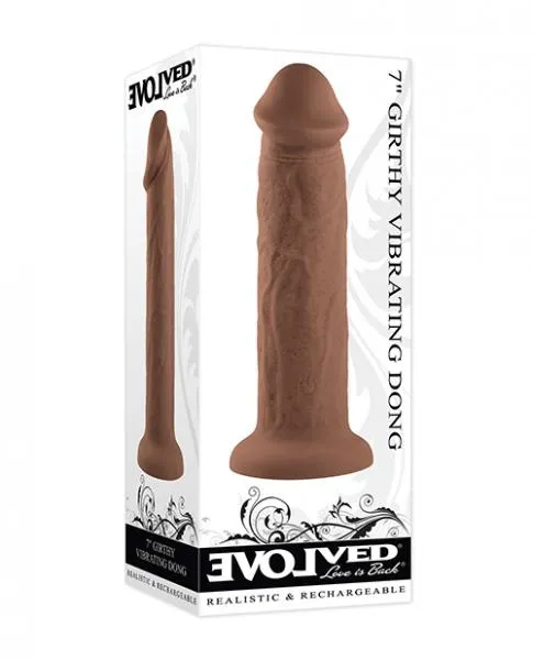 Evolved Evolved 7 Girthy Vibrating Dong Dark Dildos