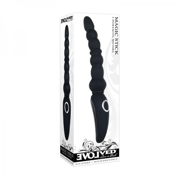 Evolved Magic Stick Anal Beads Silicone Black Evolved Anal