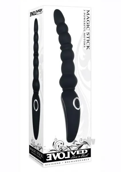 Evolved Magic Stick Anal Beads Silicone Black Evolved Anal