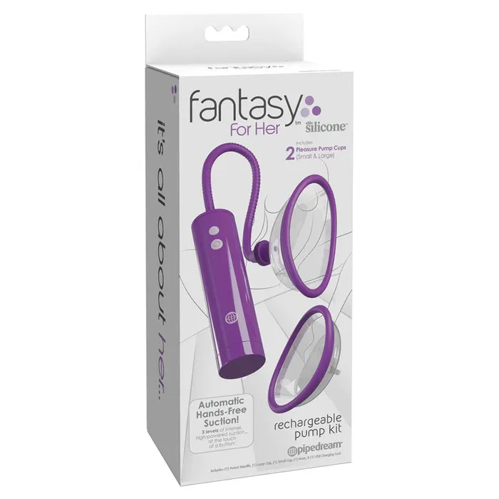 Fantasy For Her Rechargeable Pump Kit Purple USB Rechargeable Vagina Pump Pipedream Female Sex Toys