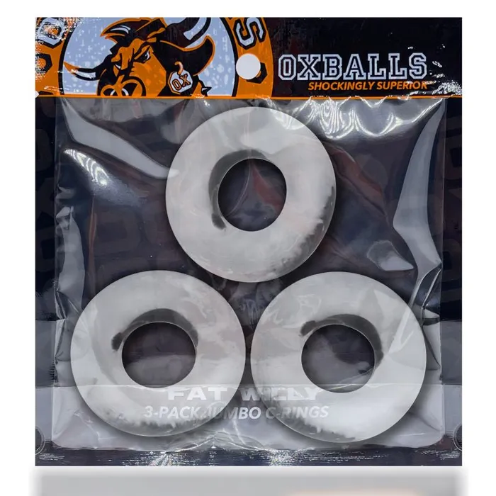 Fat Willy 3 Pc Jumbo Cockrings Clear OxBalls Anal