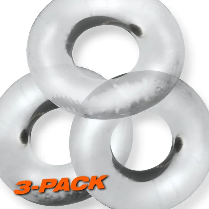 Fat Willy 3 Pc Jumbo Cockrings Clear OxBalls Anal