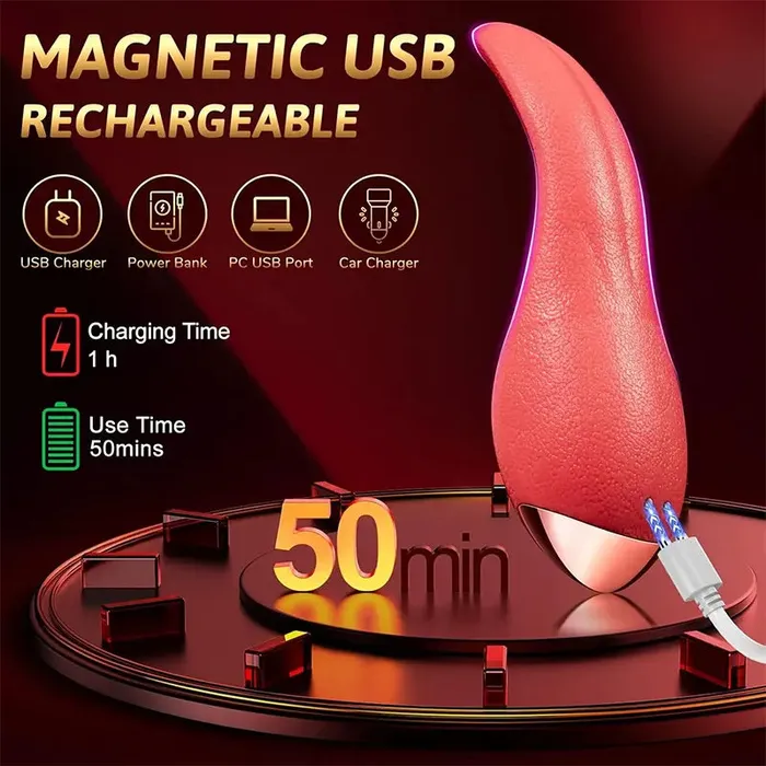 Female Sex Toys 10 Patterns Tongue Vibrator for Women OOTYEMO