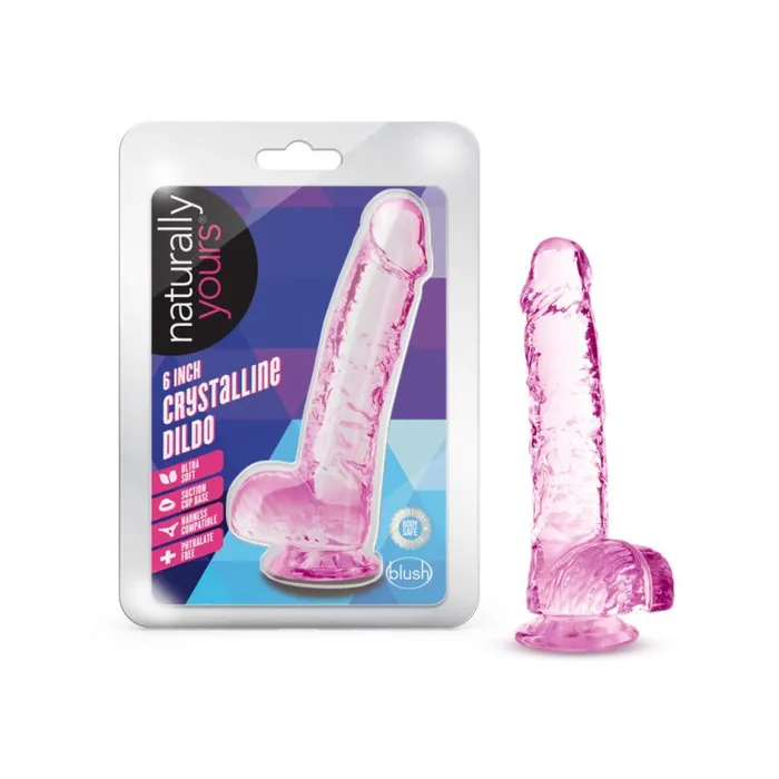 Female Sex Toys Blush Novelties Naturally Yours 6 Crystaline Dildo Rose