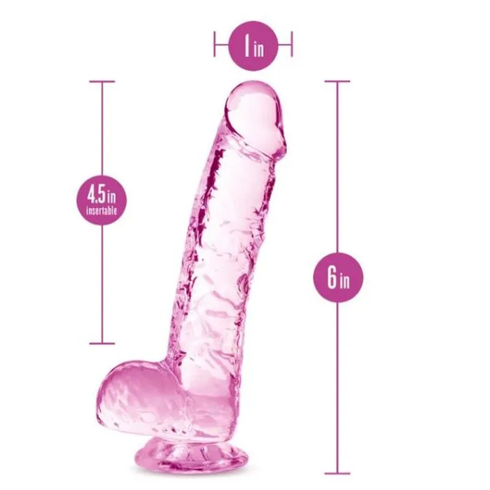 Female Sex Toys Blush Novelties Naturally Yours 6 Crystaline Dildo Rose